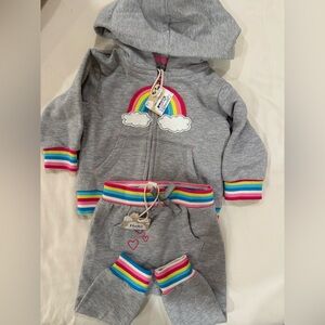 NWT Harley Over The Rainbow Kanga Pocket Joggers & hoodie Set, size 6-9 months